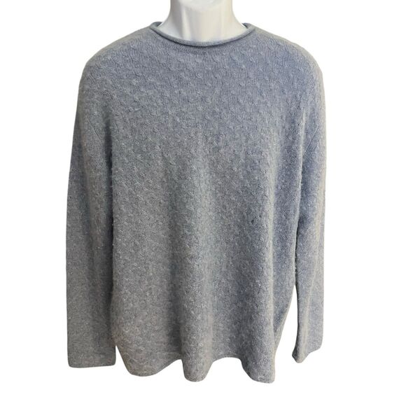 Glenshiel luxe men's M 100% Cashmere blue soft knit long sleeve sweater - Picture 1 of 9